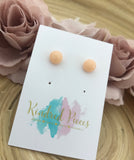 Faceted dome earrings - peach