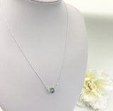 Single Crystal Necklace - Blue Rainbow