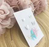 Mother Daughter Butterfly Earrings Set