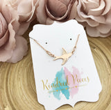 Bluebird connector necklace - rose gold