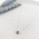 Single Crystal Necklace - Blue Rainbow