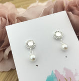 Round Drop Pearl Earrings