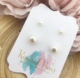 Mother Daughter Polished Pearls Earring Set
