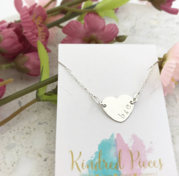 Initial Heart Connector Necklace