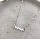 Horizontal Crystal Necklace - White