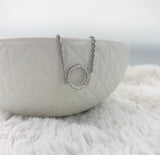 Circle Crystal Bracelet - Silver