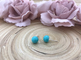 Faceted dome earrings - turquoise