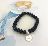 Foster Family Stretch Bracelet - Heart Charm & Disc