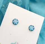 Frozen inspired - snowflake print earrings