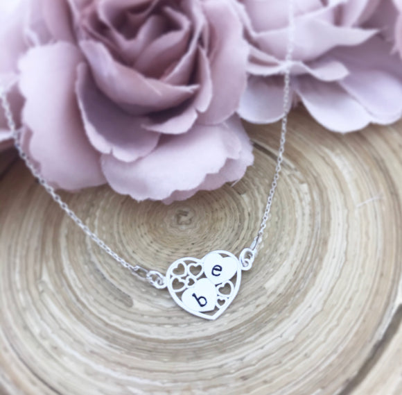 Decorative Initial Heart Necklace