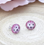 Pink Cat Picture Earrings