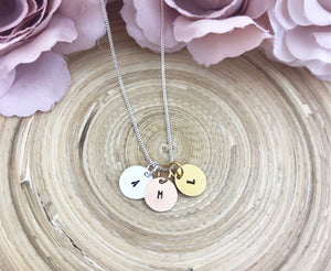 Tiny Initial Discs - with chain