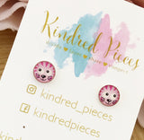 Pink Cat Picture Earrings