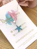 Aqua Starfish Necklace