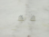 Solid heart earrings - silver