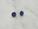 Blue and White Patterned Earrings